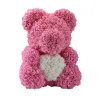 Infini rose fleur ours en peluche avec coeur 40 cm